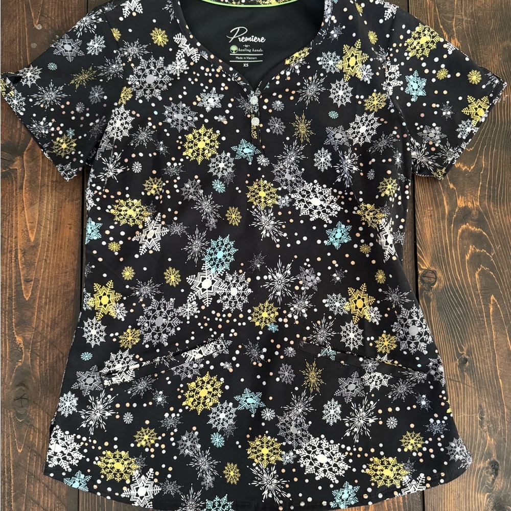 Premier Christmas Scrub Top XS